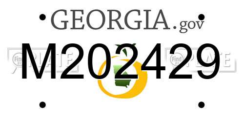 M202429 Georgia License Plate