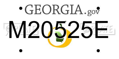 M20525E Georgia License Plate