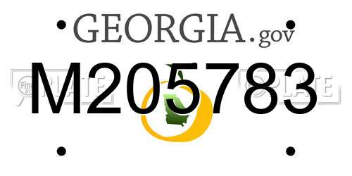 M205783 Georgia License Plate