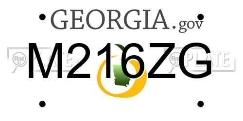 M216ZG Georgia License Plate