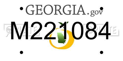 M221084 Georgia License Plate