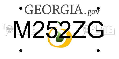 M252ZG Georgia License Plate