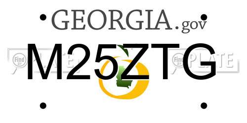 M25ZTG Georgia License Plate