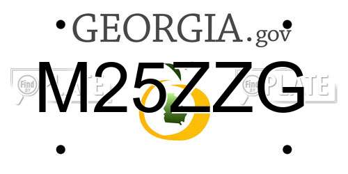 M25ZZG Georgia License Plate
