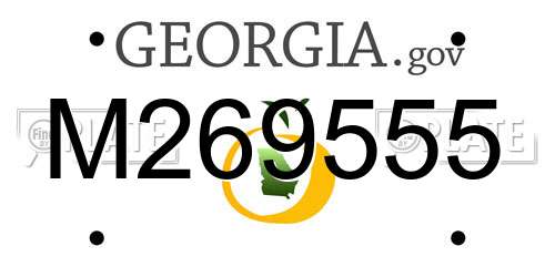 M269555 Georgia License Plate