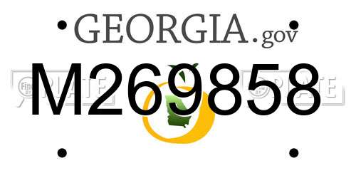 M269858 Georgia License Plate