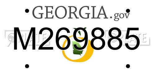 M269885 Georgia License Plate
