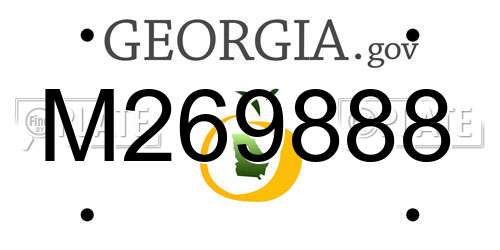 M269888 Georgia License Plate