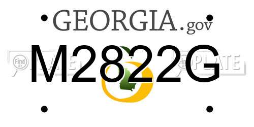 M2822G Georgia License Plate