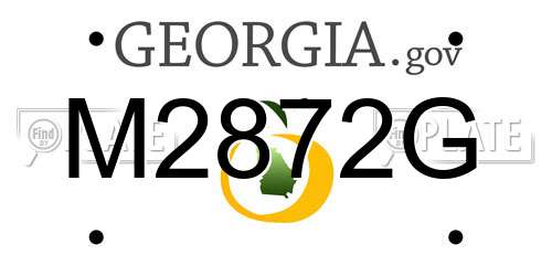 M2872G Georgia License Plate