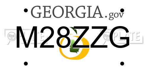 M28ZZG Georgia License Plate