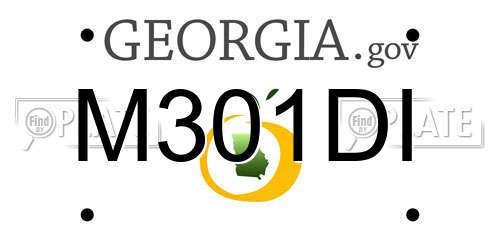 M301DI Georgia License Plate