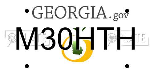 M30HTH Georgia License Plate