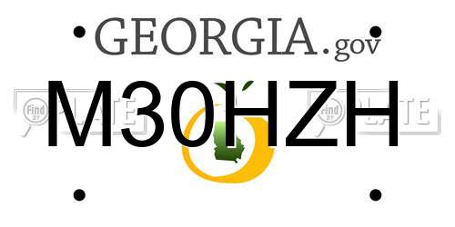 M30HZH Georgia License Plate