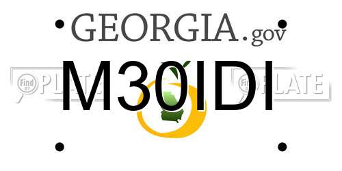 M30IDI Georgia License Plate
