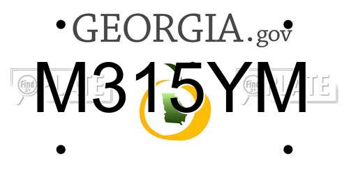 M315YM Georgia License Plate