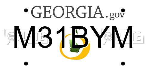 M31BYM Georgia License Plate