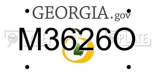 M3626O Georgia License Plate