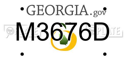 M3676D Georgia License Plate