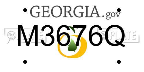 M3676Q Georgia License Plate