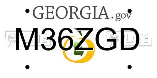 M36ZGD Georgia License Plate