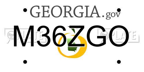 M36ZGO Georgia License Plate