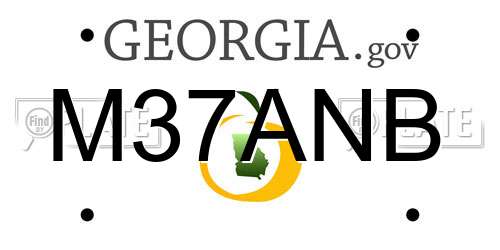 M37ANB Georgia License Plate