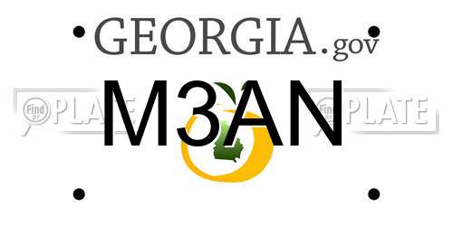 M3AN Georgia License Plate