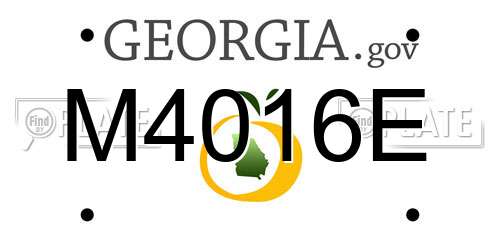 M4016E Georgia License Plate