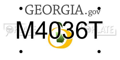 M4036T Georgia License Plate