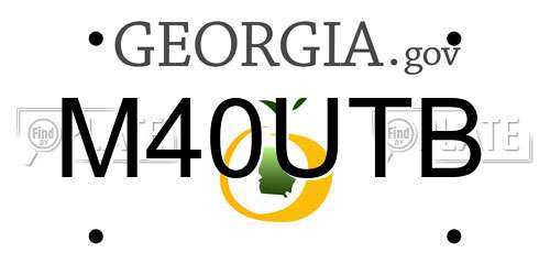 M40UTB Georgia License Plate