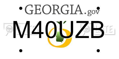 M40UZB Georgia License Plate