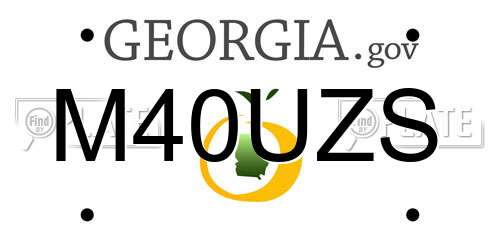 M40UZS Georgia License Plate