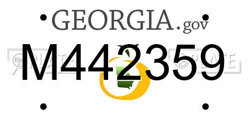 M442359 Georgia License Plate