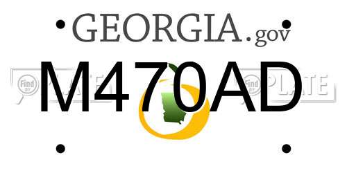 M470AD Georgia License Plate