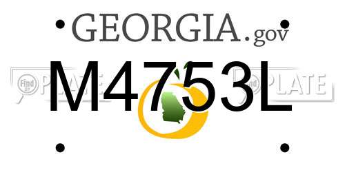 M4753L Georgia License Plate