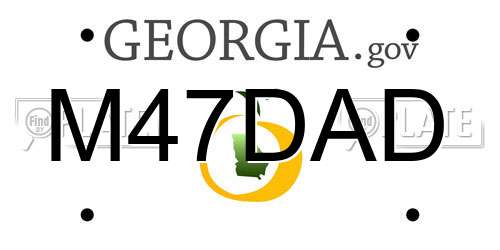 M47DAD Georgia License Plate