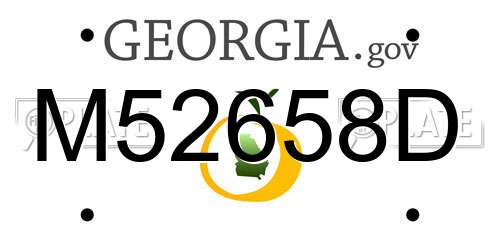 M52658D Georgia License Plate