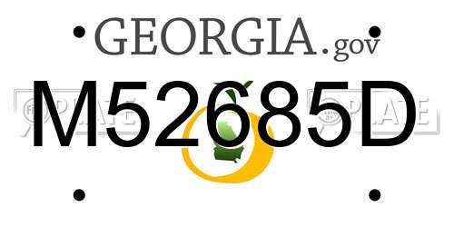 M52685D Georgia License Plate