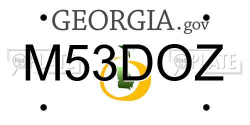 M53DOZ Georgia License Plate