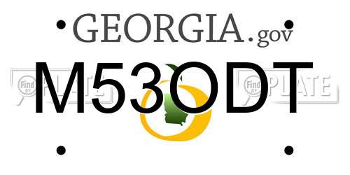 M53ODT Georgia License Plate