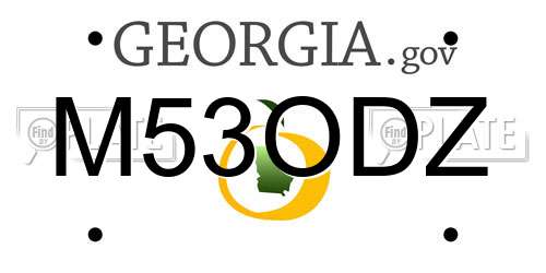 M53ODZ Georgia License Plate
