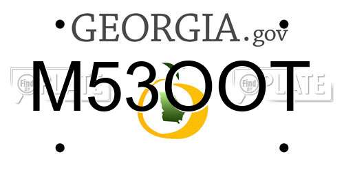 M53OOT Georgia License Plate