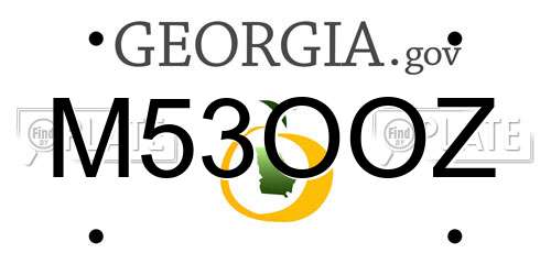 M53OOZ Georgia License Plate