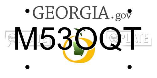 M53OQT Georgia License Plate