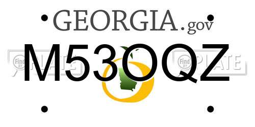 M53OQZ Georgia License Plate