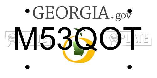 M53QOT Georgia License Plate