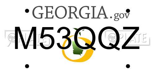 M53QQZ Georgia License Plate