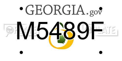 M5489F Georgia License Plate