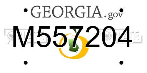 M557204 Georgia License Plate
